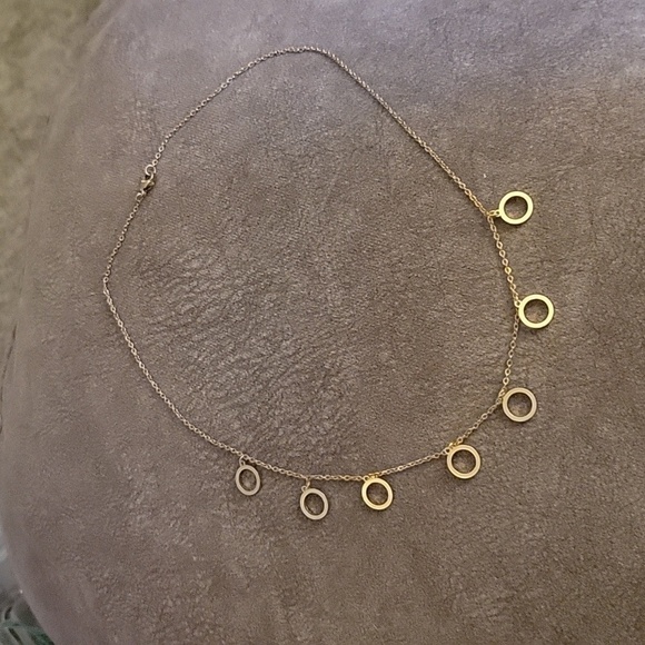 3/$30 Goldtone Circle Pendants Chain Necklace - Picture 2 of 9